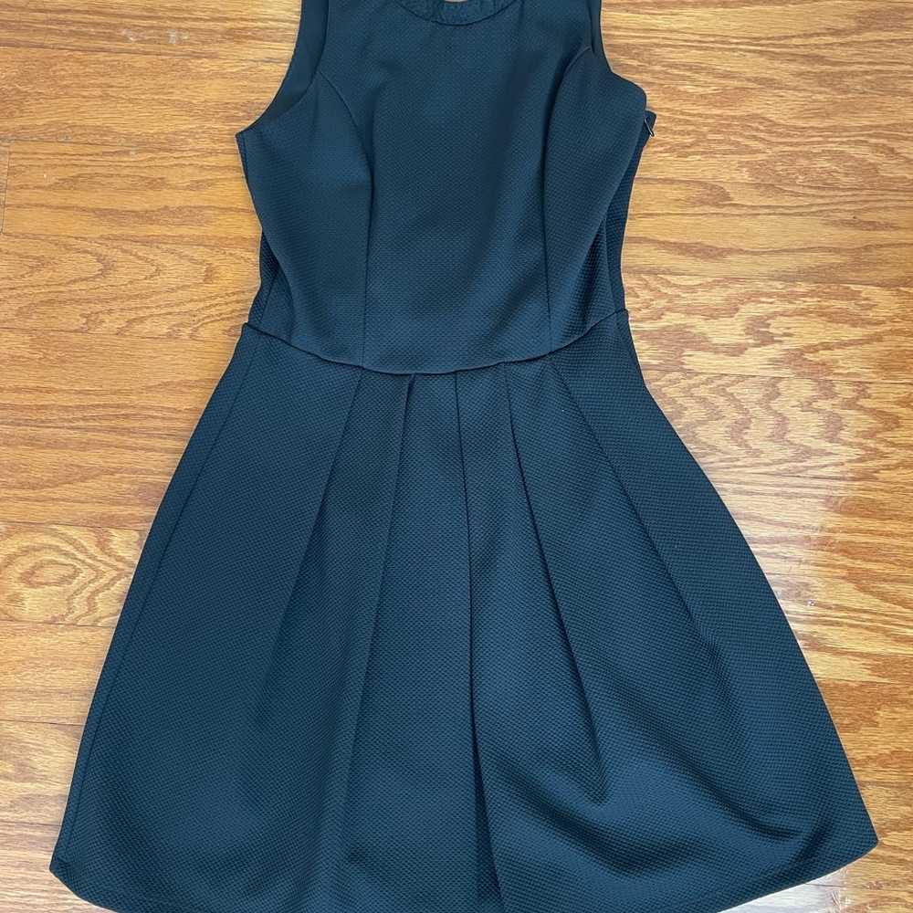 Green Pleated A-Line Mini Dress